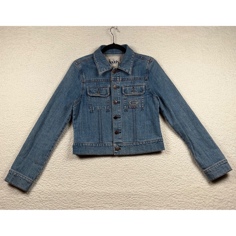 Touch Denim Jacket Womens Green Bay Packers NFL Trucker M Blue Game Day Football
